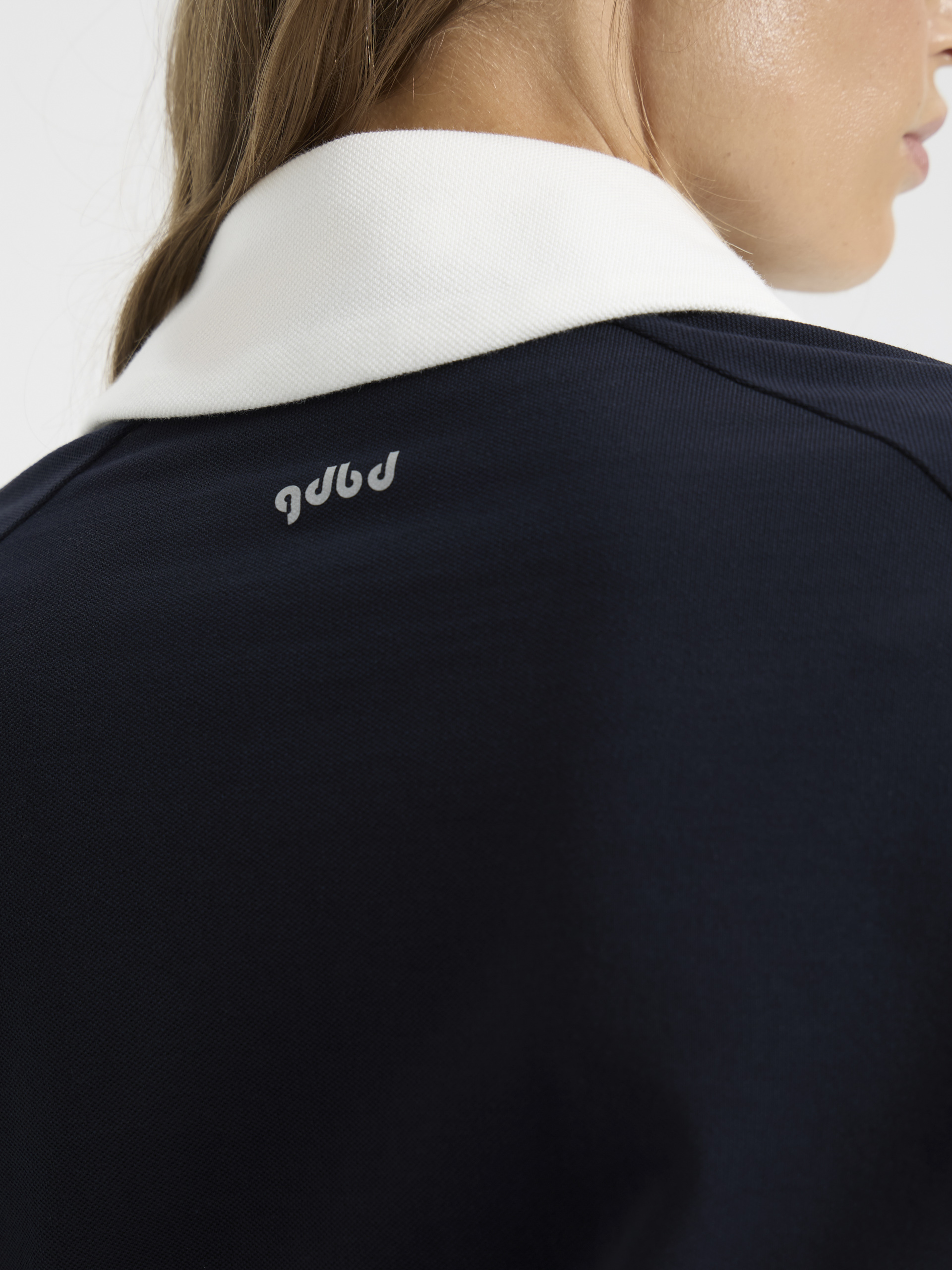 Поло с длинным рукавом синий