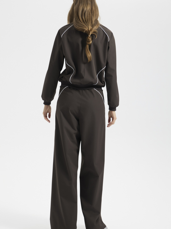 Брюки спортивные с кантом коричневый (Размер: L, Цвет: Коричневый)