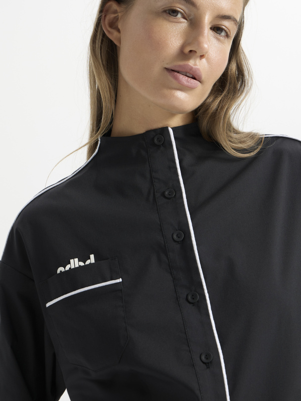 Рубашка с кантон (Размер: XS-S, Цвет: Черный)