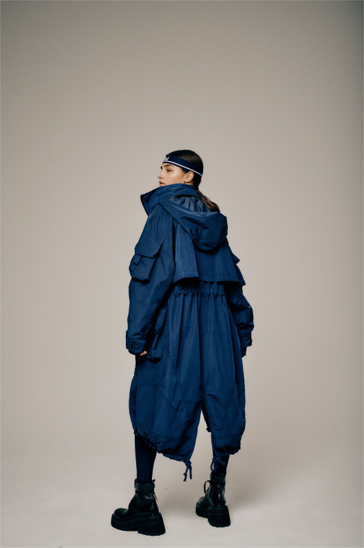 Парка удлиненная синяя (Размер: L, Цвет: Синий)