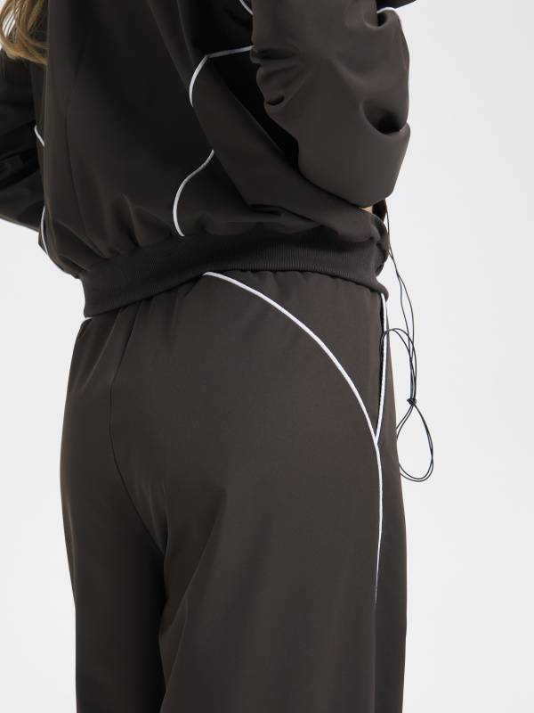 Брюки спортивные с кантом коричневый (Размер: L, Цвет: Коричневый)