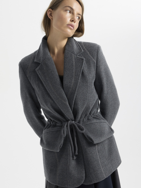 Пальто многослойное (Размер: XS, Цвет: Серый)